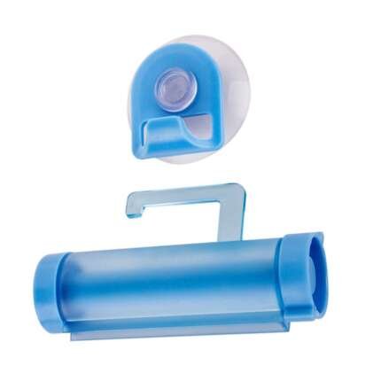 Raindrops 1Set Blue Plastic Toothpaste Squeezer Wall Mounted Sucker Dispenser for Home Bathroom Hotel