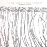 DINHEAROM 1 Piece Househould Sewing Fabric Polyester Silk for DIY Projects and Clothing Accessories Silver Tassel Design - Image 3