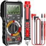 TKDMR Digital Multimeter with Case,DC AC Voltmeter,Ohm Volt Amp Meter,Measures Voltage,Current,Resistance,Continuity,Diodes