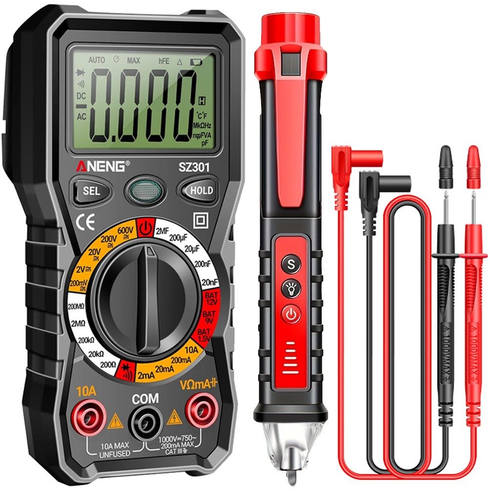 imgi_300_482e1fbf- TKDMR Digital Multimeter with Case,DC AC Voltmeter,Ohm Volt Amp Meter,Measures Voltage,Current,Resistance,Continuity,Diodes - Image 1
