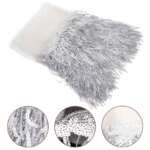 DINHEAROM 1 Piece Househould Sewing Fabric Polyester Silk for DIY Projects and Clothing Accessories Silver Tassel Design